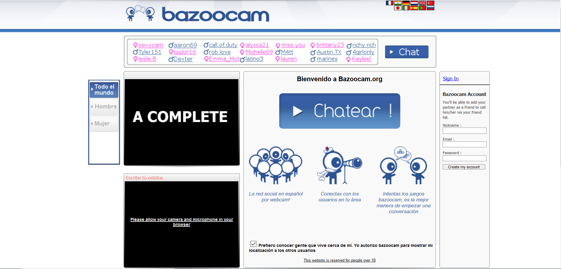 Bazoocam: ¡Chat de video con juegos!