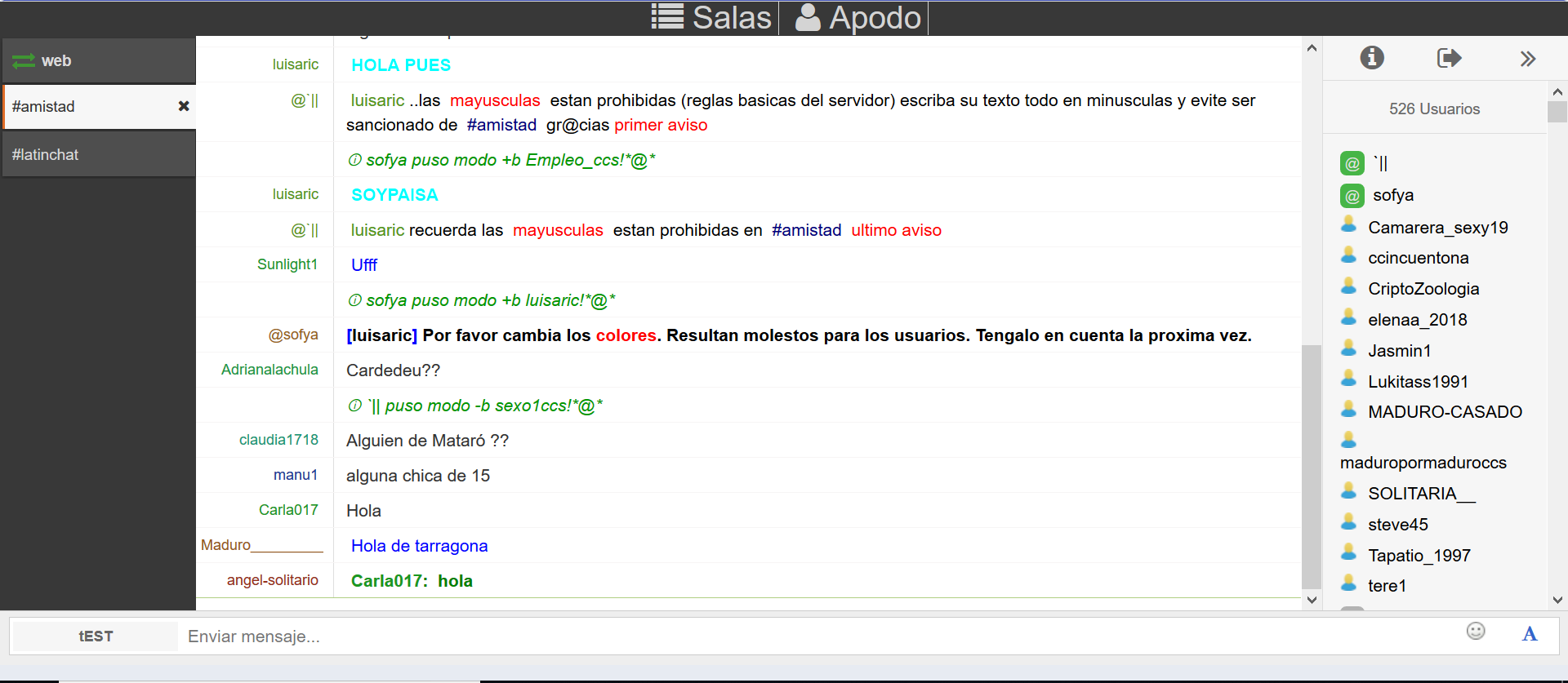 Latinchats.net: Chat de texto en español