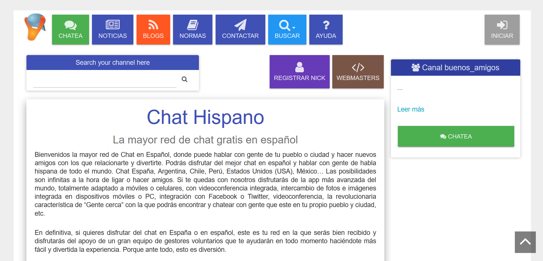 Chathispano: chat multimedia en español