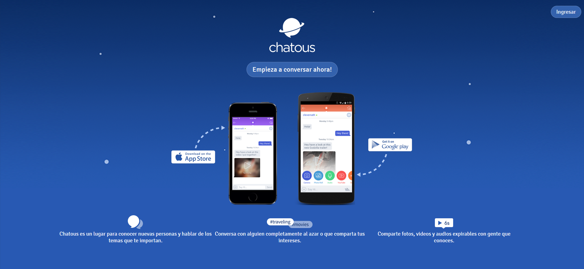 Chatous: Una mezcla entre Omegle, Snapchat y una red social