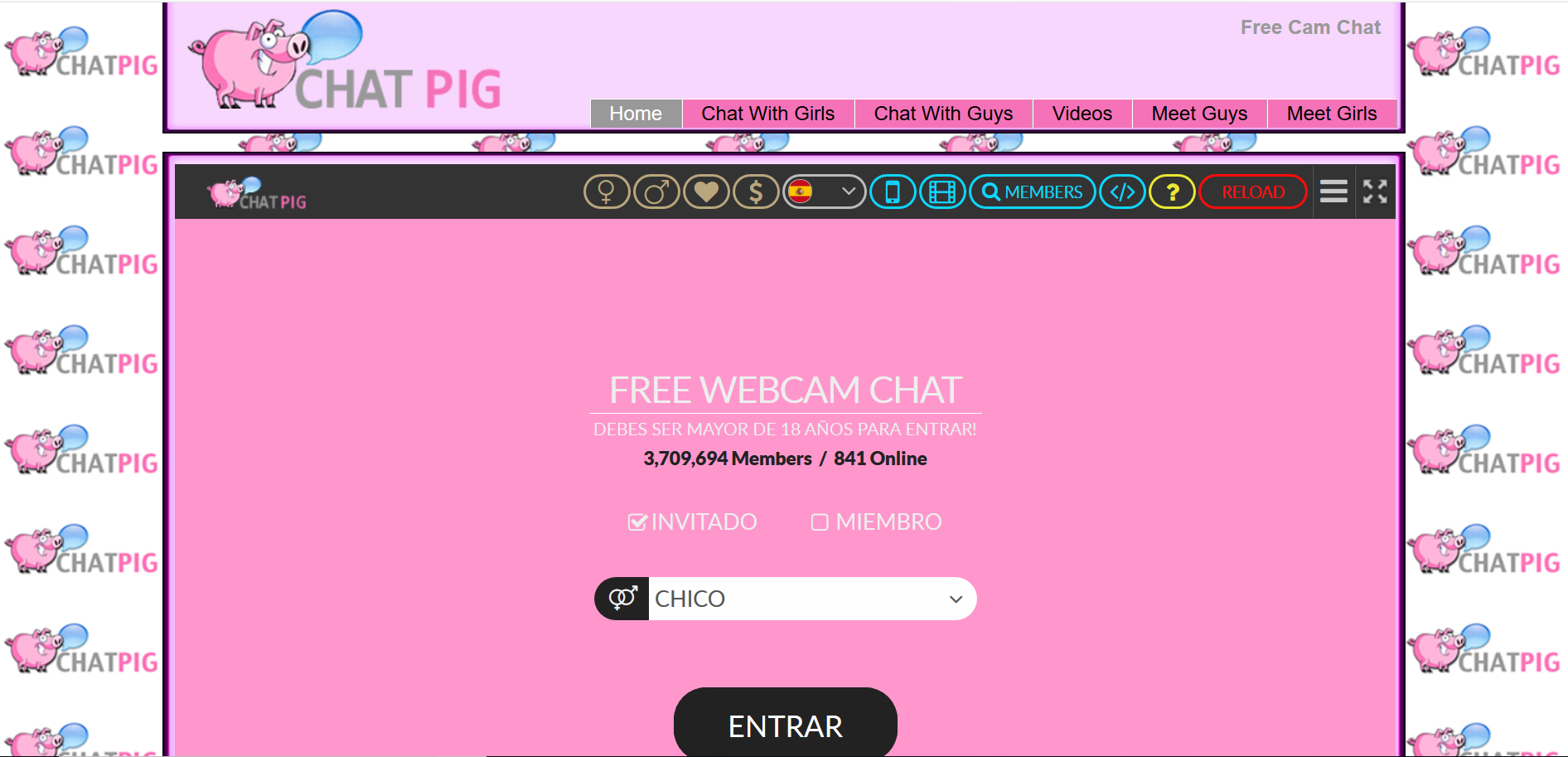 Chatpig: Una de las mejores salas de chat con video para adultos