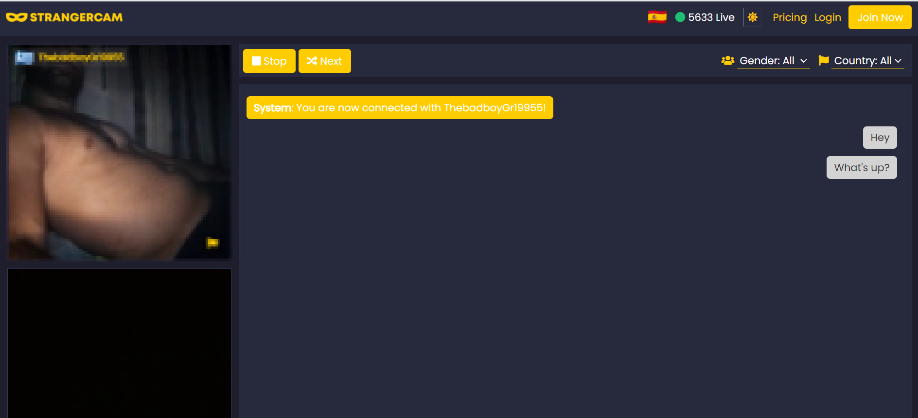 Strangercam: El chat para adultos minimalista